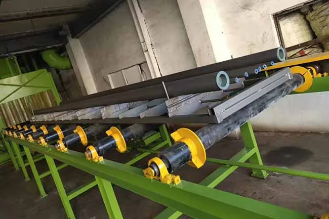 pipe shot blasting machine with roller conveyor