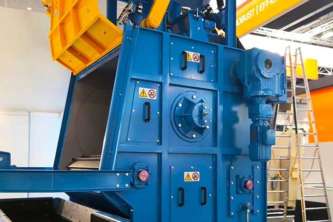 batch type tumble shot blasting machine