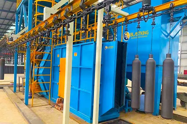 oxygen cylinder shot blasting machine