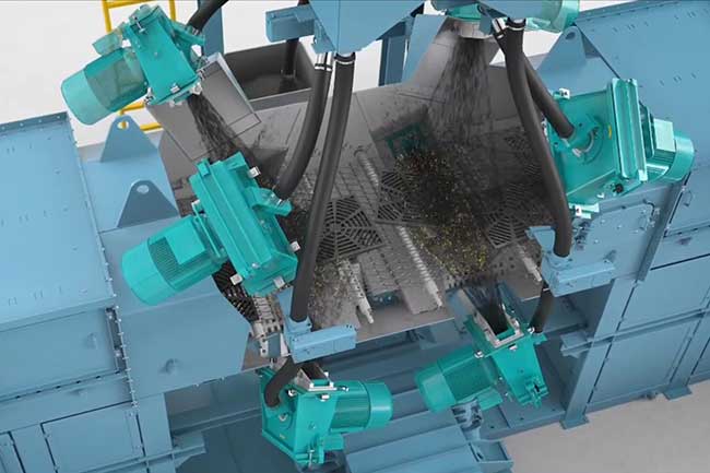 wire mesh belt shot blasting machine blasting wheel layout 7